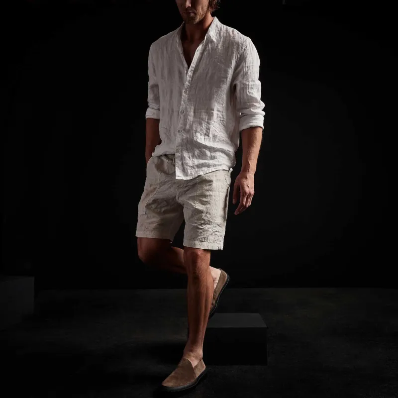 Linen Utility Short - Salt Pigment sold by James Perse