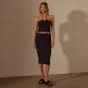Recycled Brushed Jersey Skirt - Black sold by James Perse