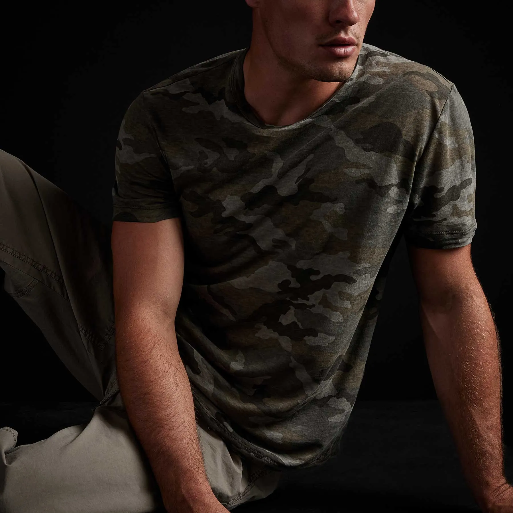 Clear Jersey Camo Crew - Jungle Camo sold by James Perse product image thumbnail 2