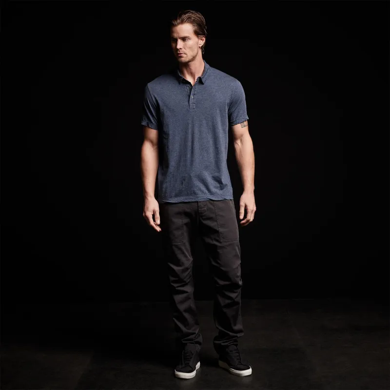 Short Sleeve Melange Jersey Polo - Indigo sold by James Perse