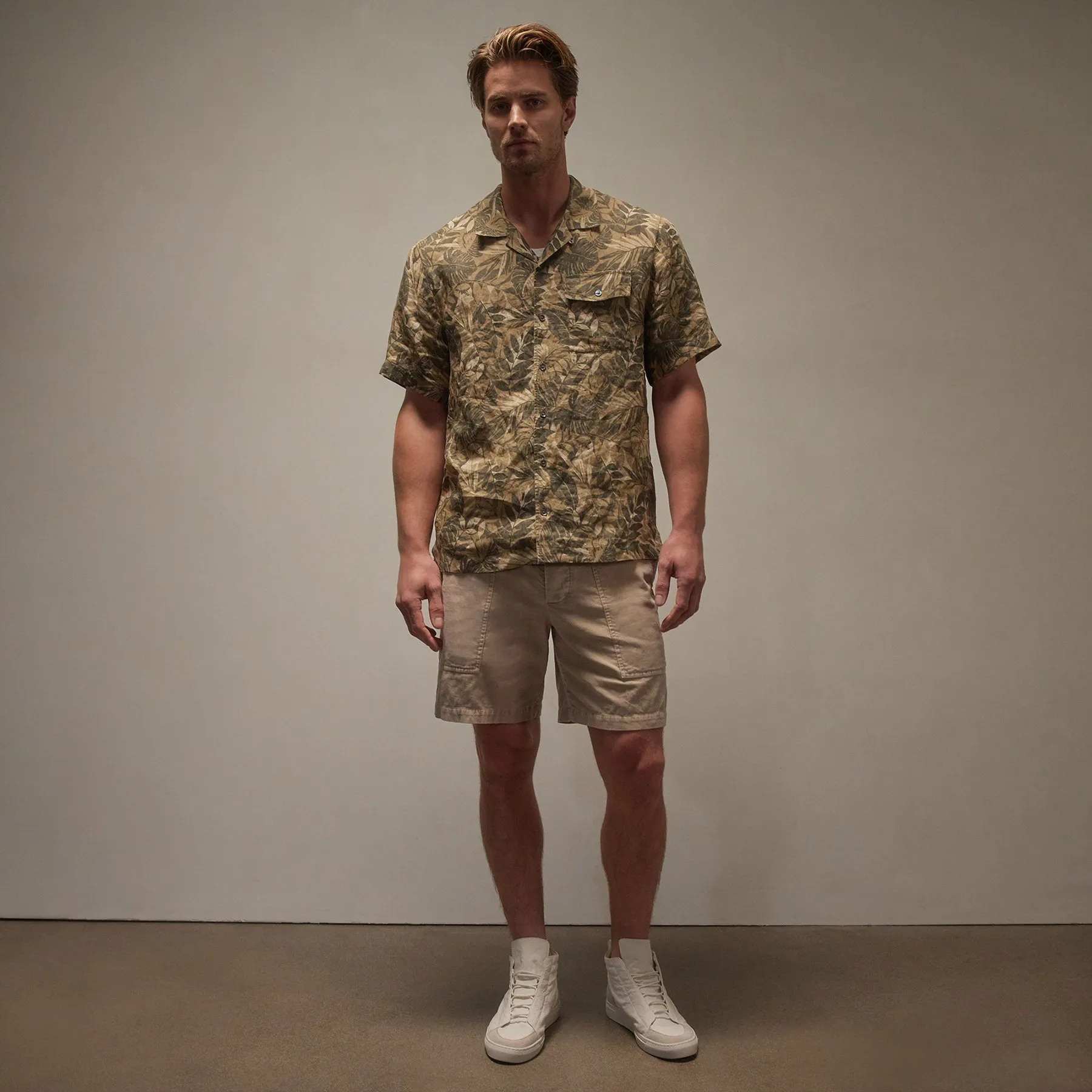 Printed Linen Short Sleeve - Palm Print sold by James Perse product image thumbnail 3