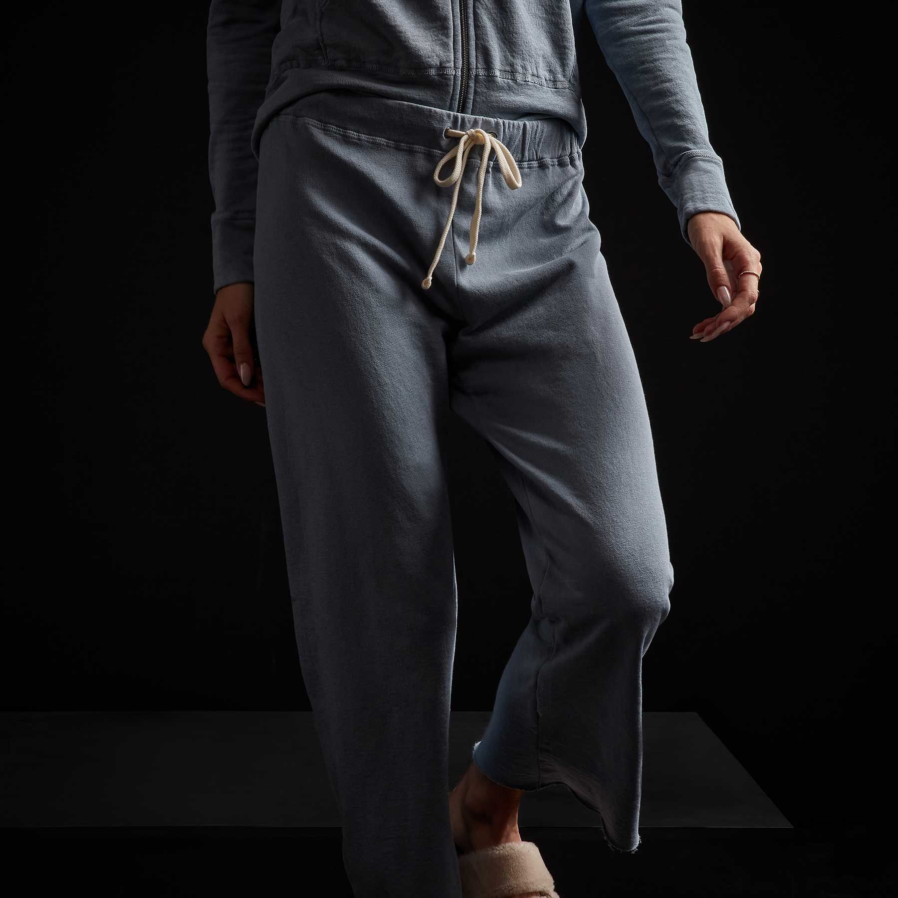 Vintage French Terry Cutoff Sweatpant - Bluestone Pigment sold by James Perse