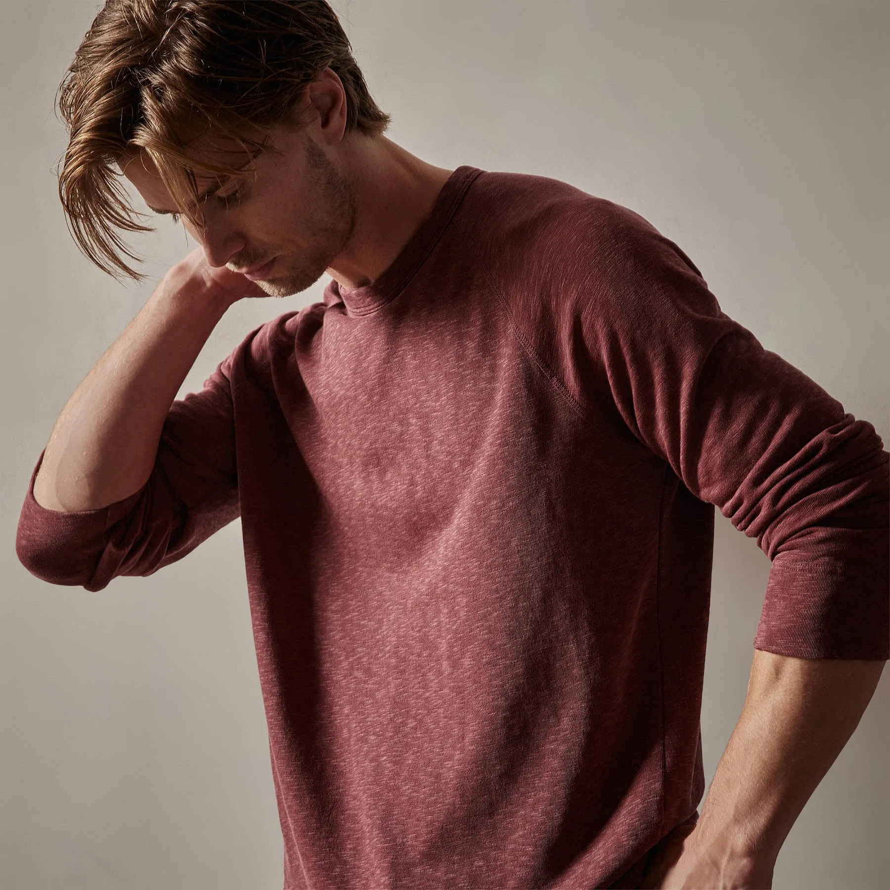 Vintage French Terry Sweatshirt - Claret Pigment sold by James Perse