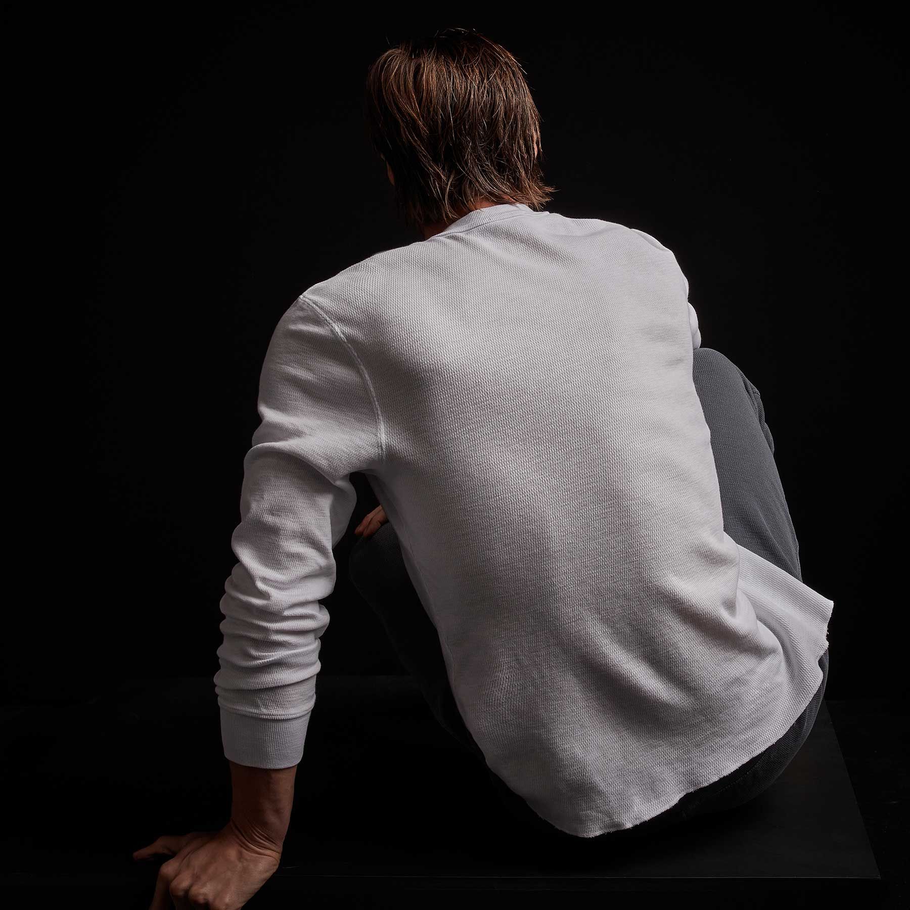 Long Sleeve Thermal Henley - White sold by James Perse product image thumbnail 3