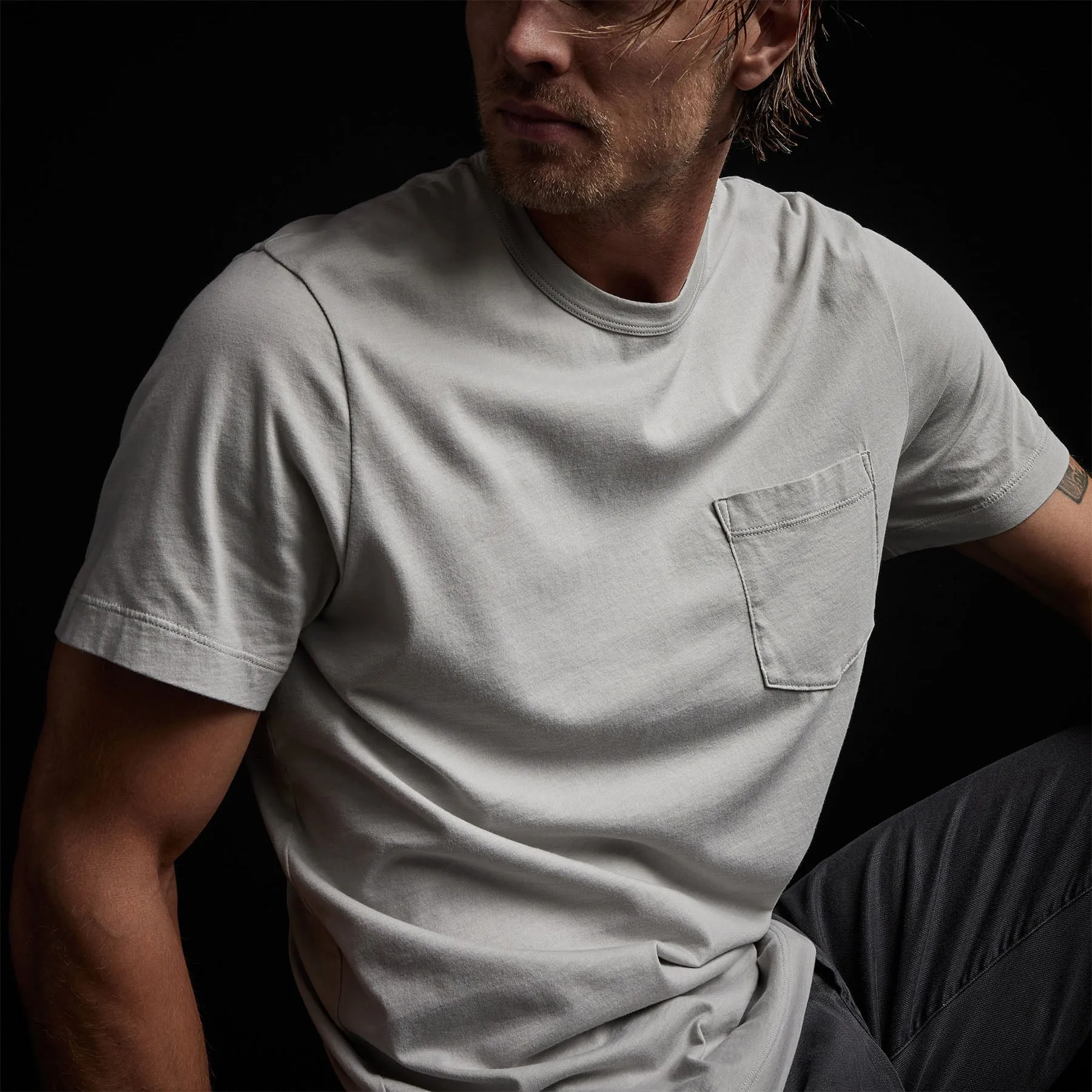 Brushed Lotus Jersey Pocket Tee - Aluminum sold by James Perse product image thumbnail 3