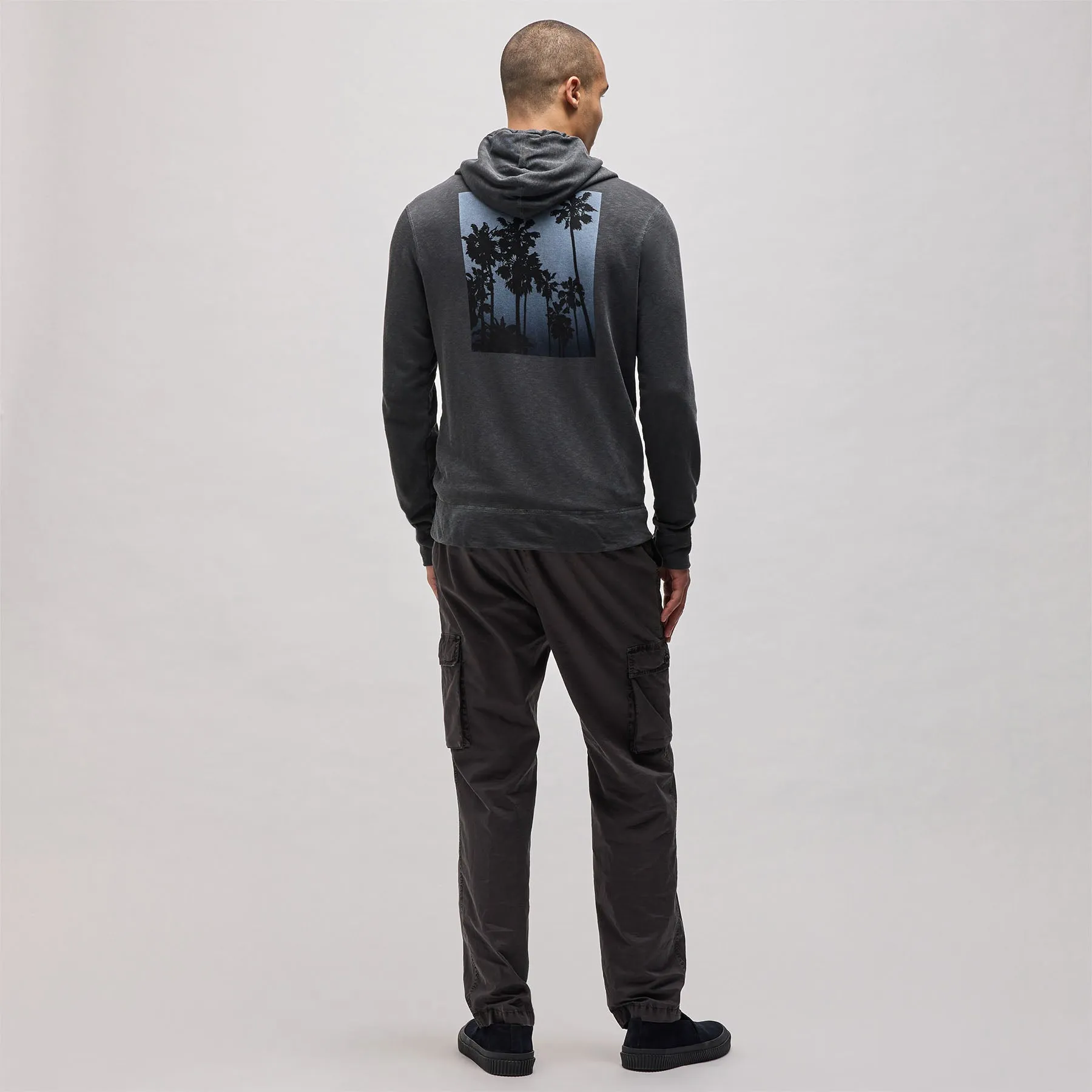 Ombrè Palms Graphic Hoodie - Carbon Pigment/Blue sold by James Perse product image thumbnail 4