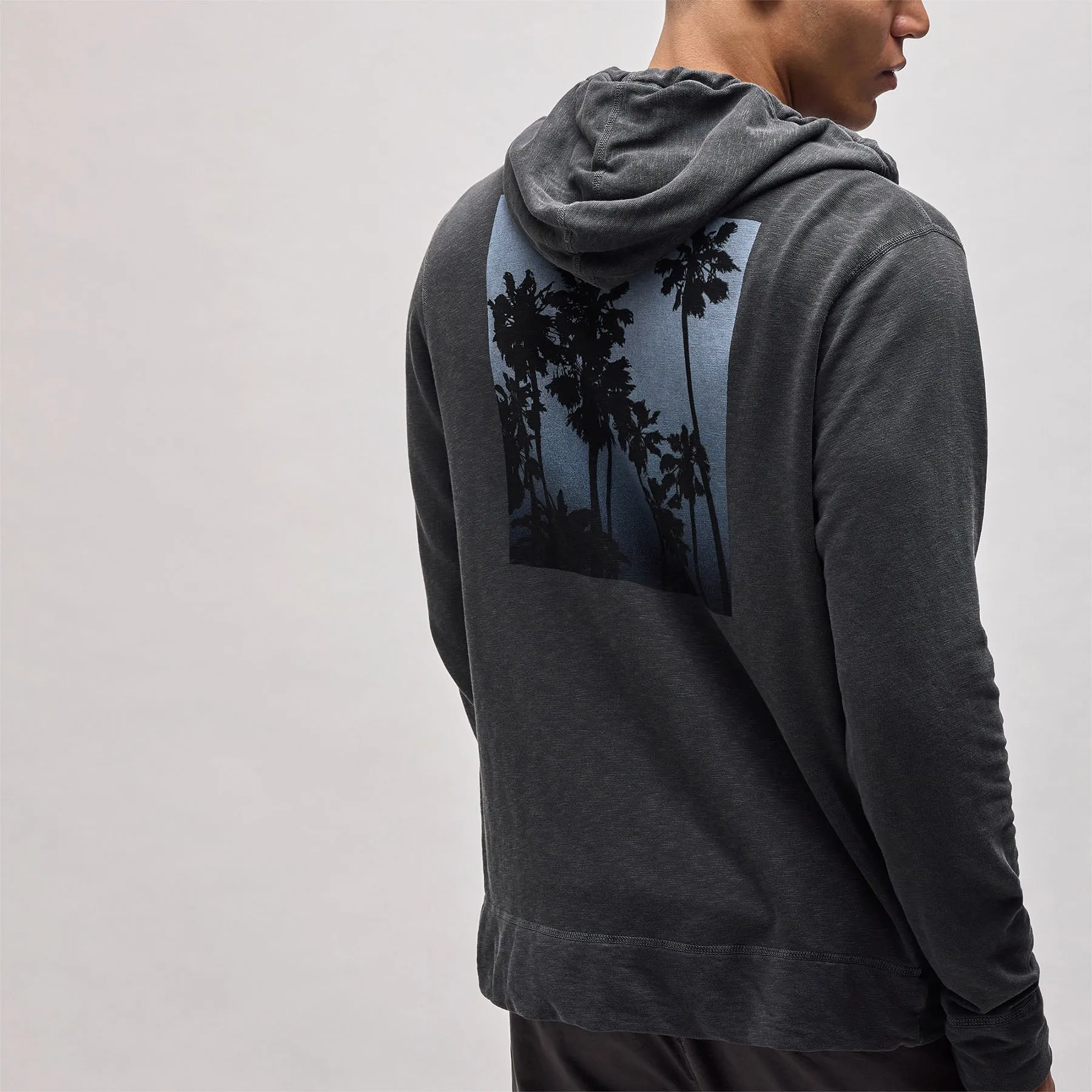 Ombrè Palms Graphic Hoodie - Carbon Pigment/Blue sold by James Perse product image thumbnail 2