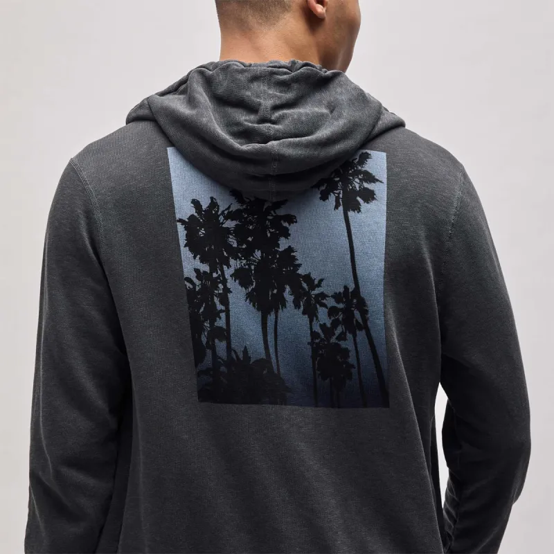 Ombrè Palms Graphic Hoodie - Carbon Pigment/Blue sold by James Perse