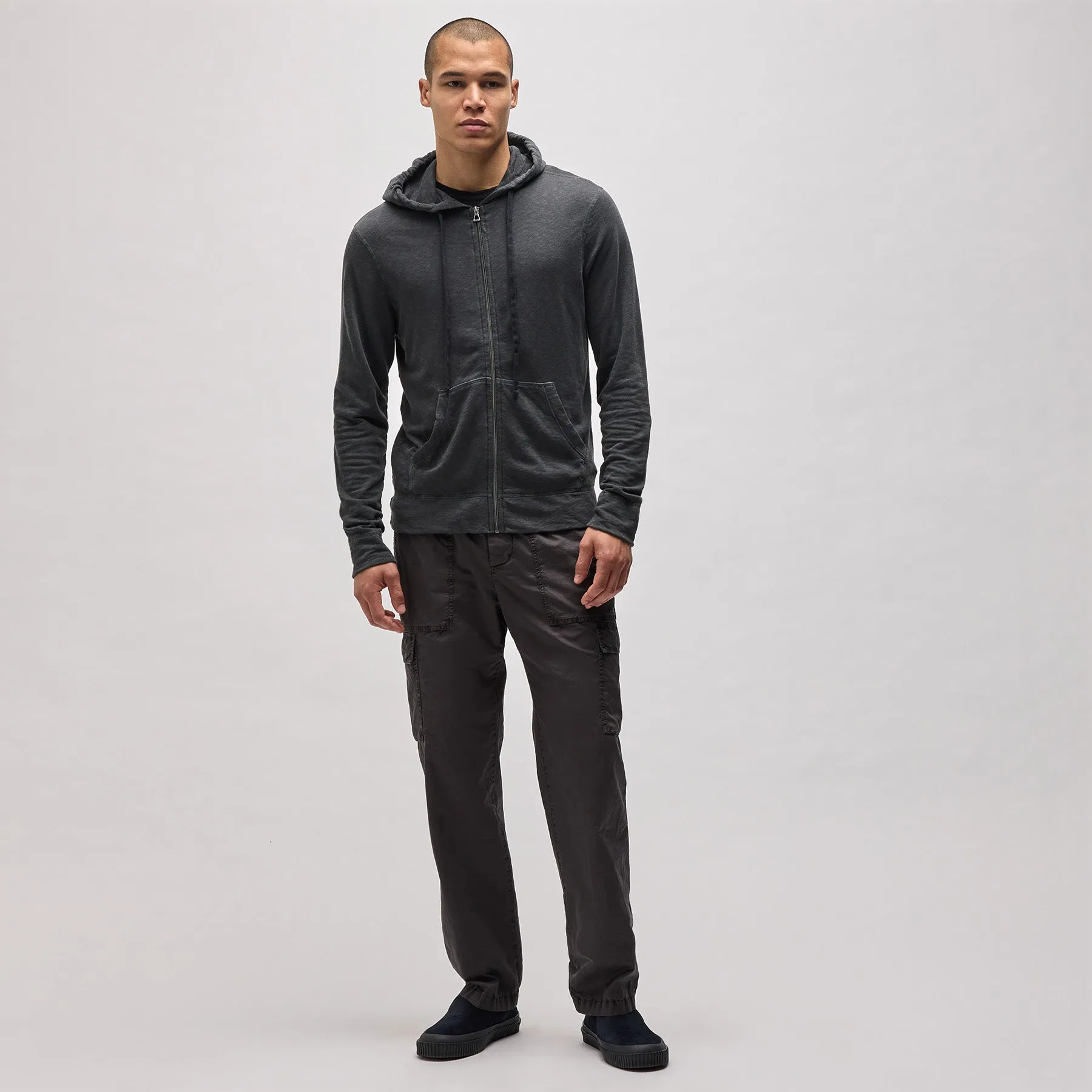 Ombrè Palms Graphic Hoodie - Carbon Pigment/Blue sold by James Perse product image thumbnail 3