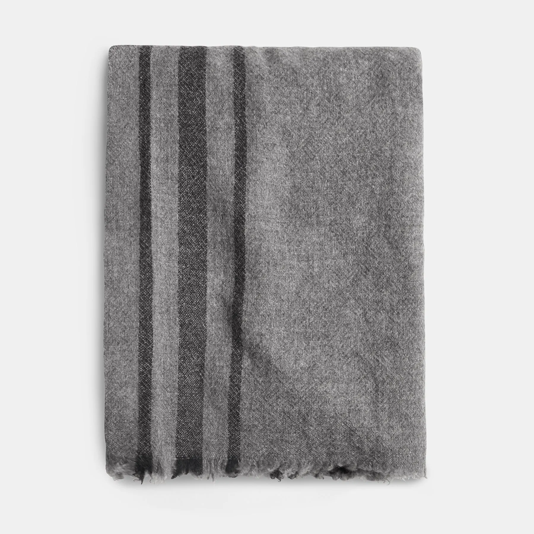 Sarti Cashmere Striped Scarf - Flannel/Black sold by James Perse