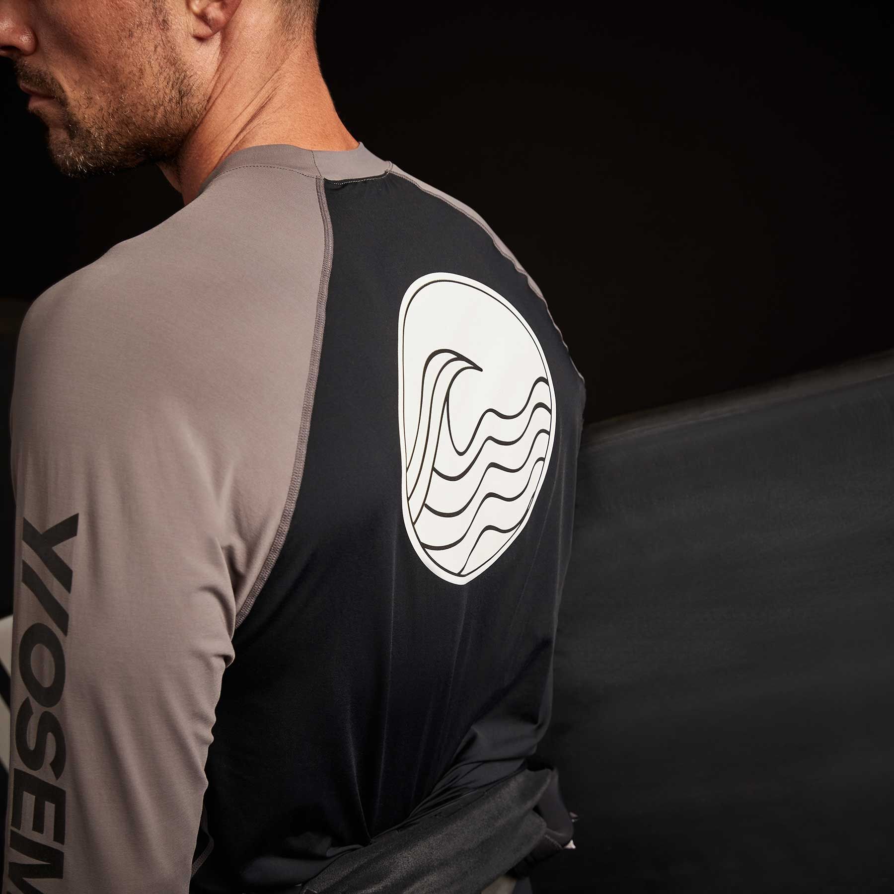 Y/OSEMITE High Performance Knit Raglan - Black/Raccoon Grey sold by James Perse product image thumbnail 4