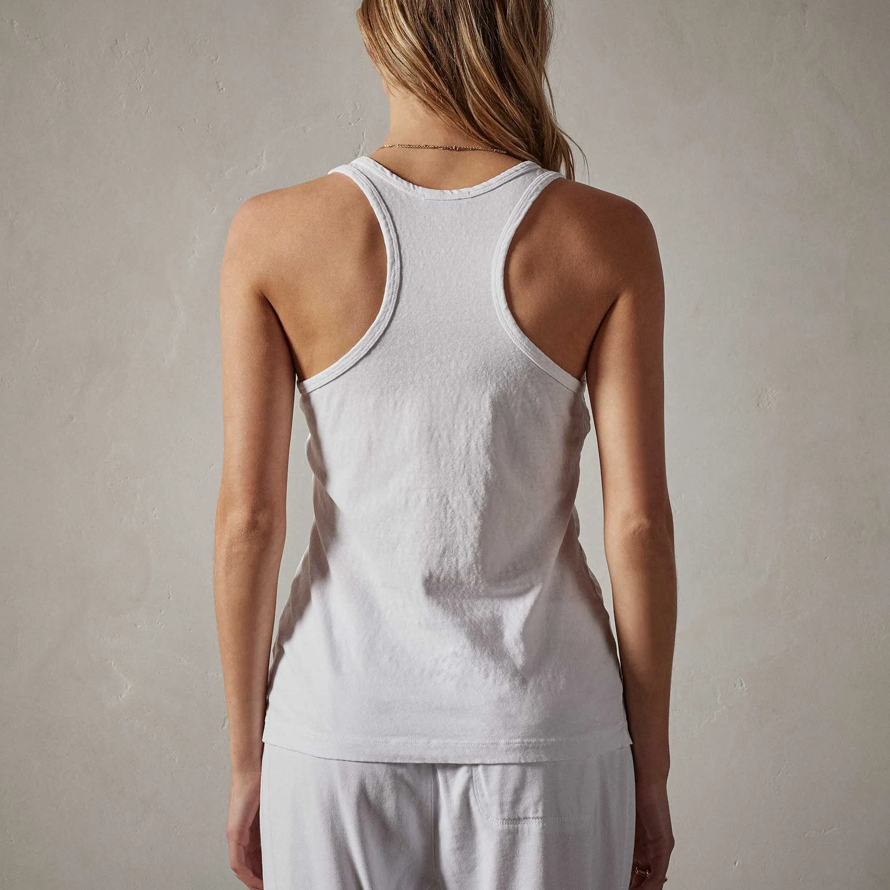 Cut Away Racer Back Tank - White sold by James Perse product image thumbnail 4