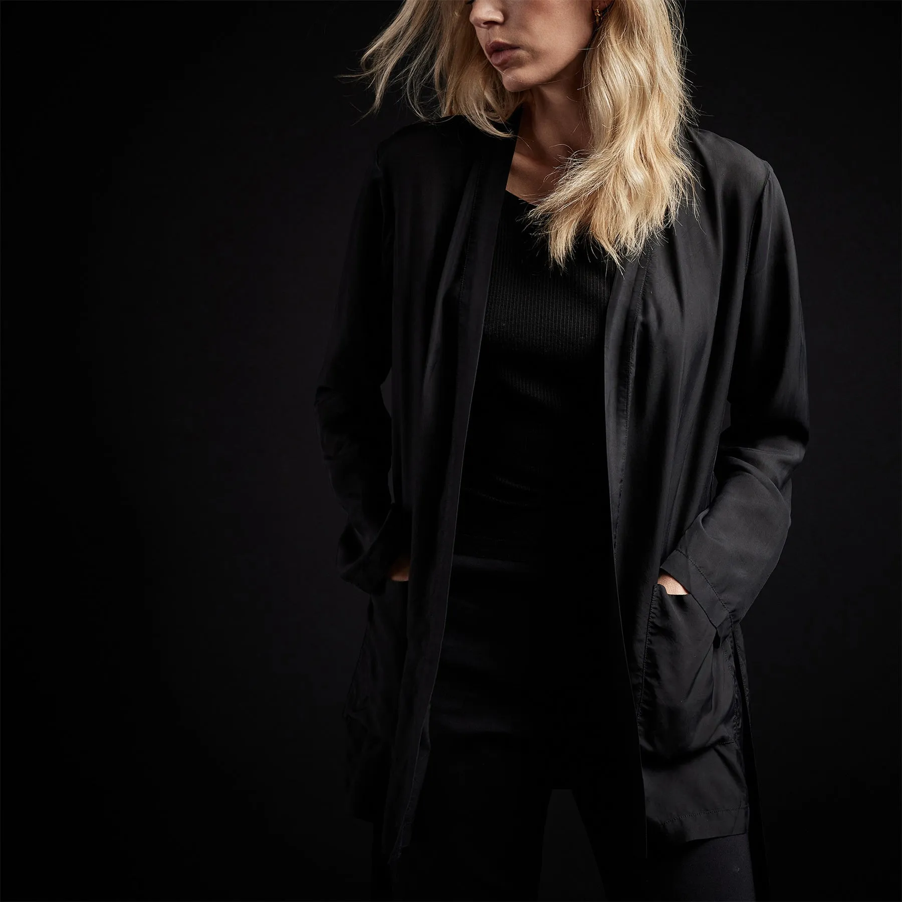 Soft Drape Kimono Top - Black sold by James Perse product image thumbnail 2
