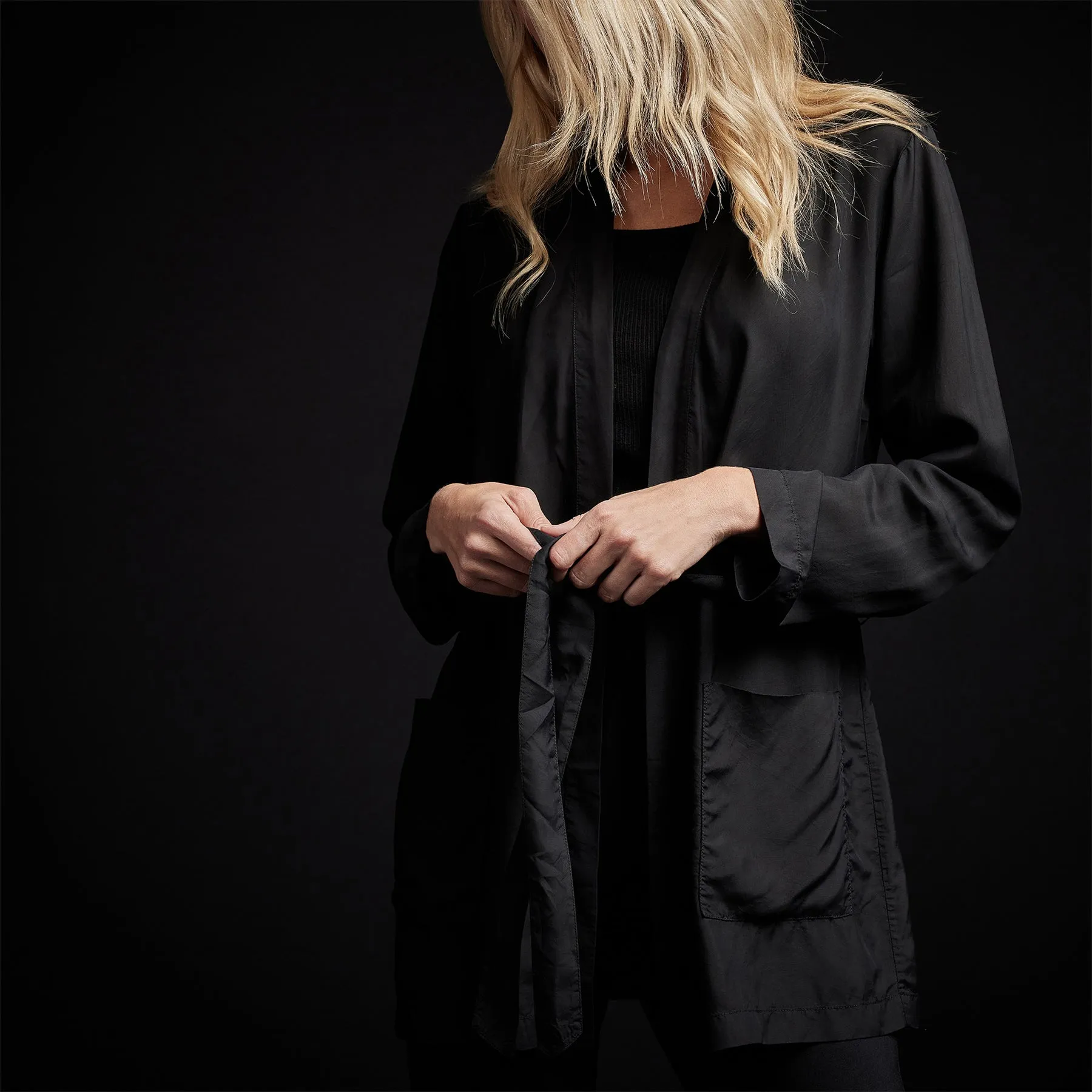 Soft Drape Kimono Top - Black sold by James Perse product image thumbnail 3