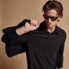 Sueded Jersey Rugby Polo - Black sold by James Perse