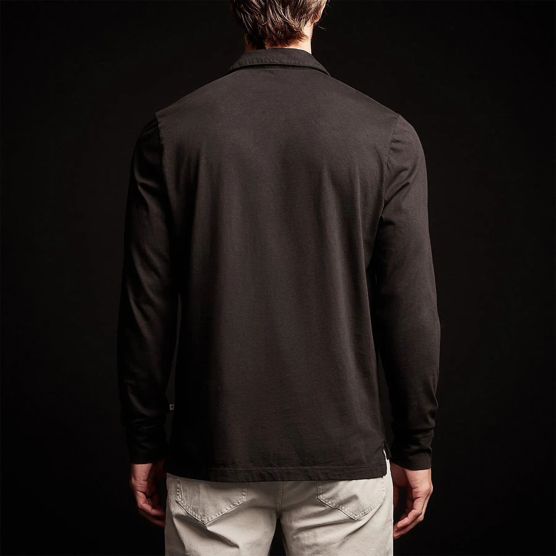 Sueded Jersey Rugby Polo - Black sold by James Perse product image thumbnail 5