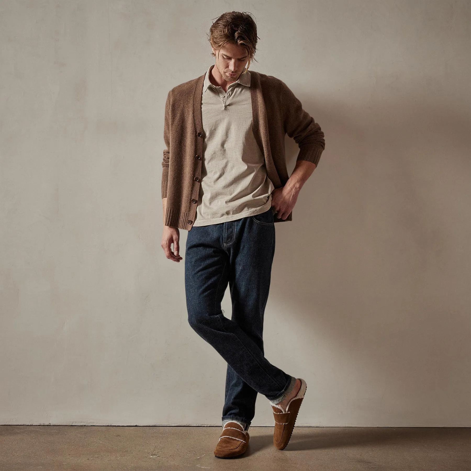 Sueded Jersey Polo - Toast Pigment sold by James Perse product image thumbnail 2