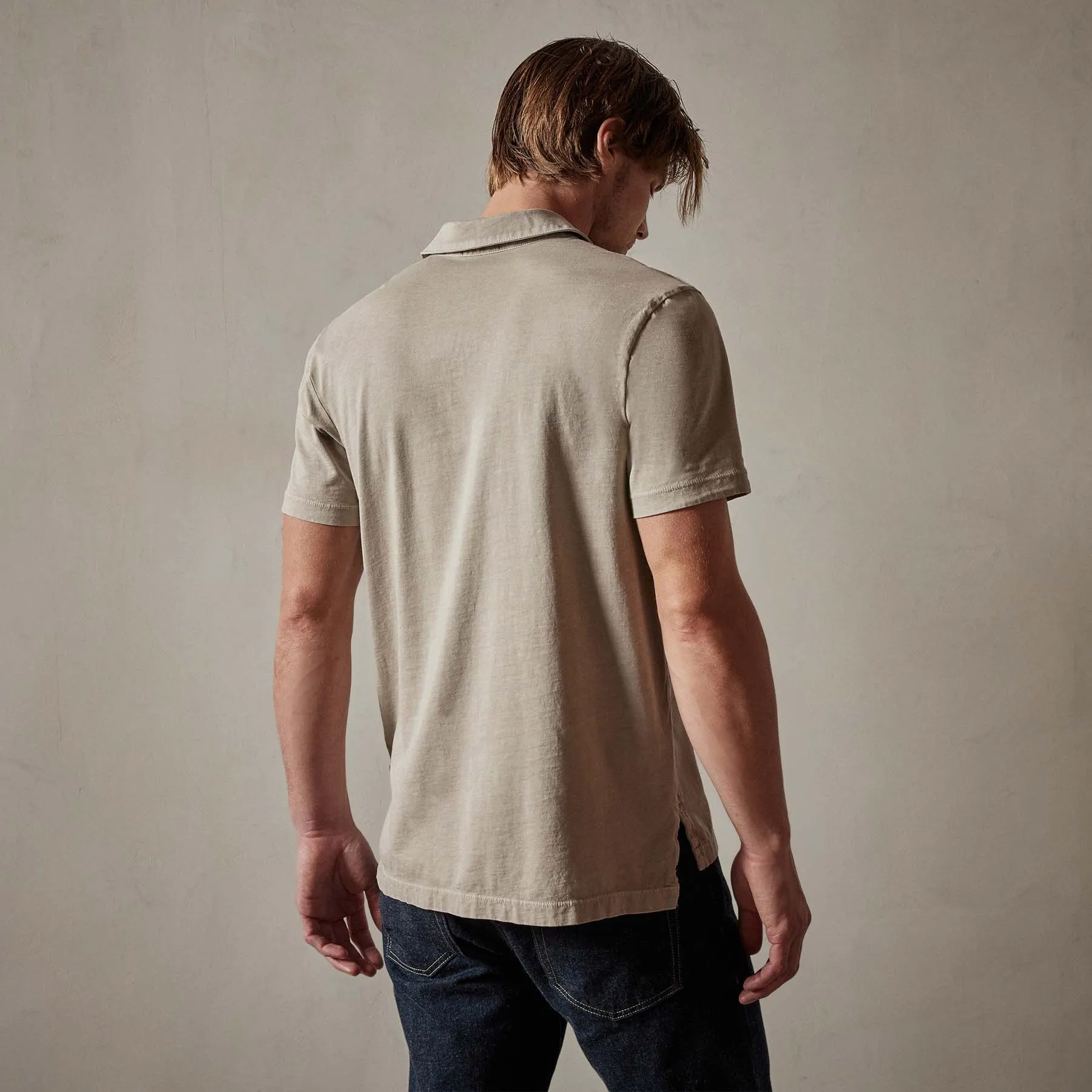 Sueded Jersey Polo - Toast Pigment sold by James Perse product image thumbnail 5