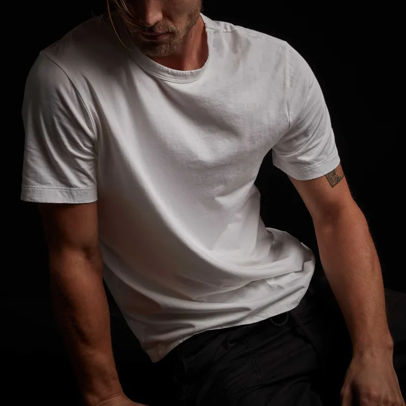 Brushed Cotton Jersey Tee - White sold by James Perse