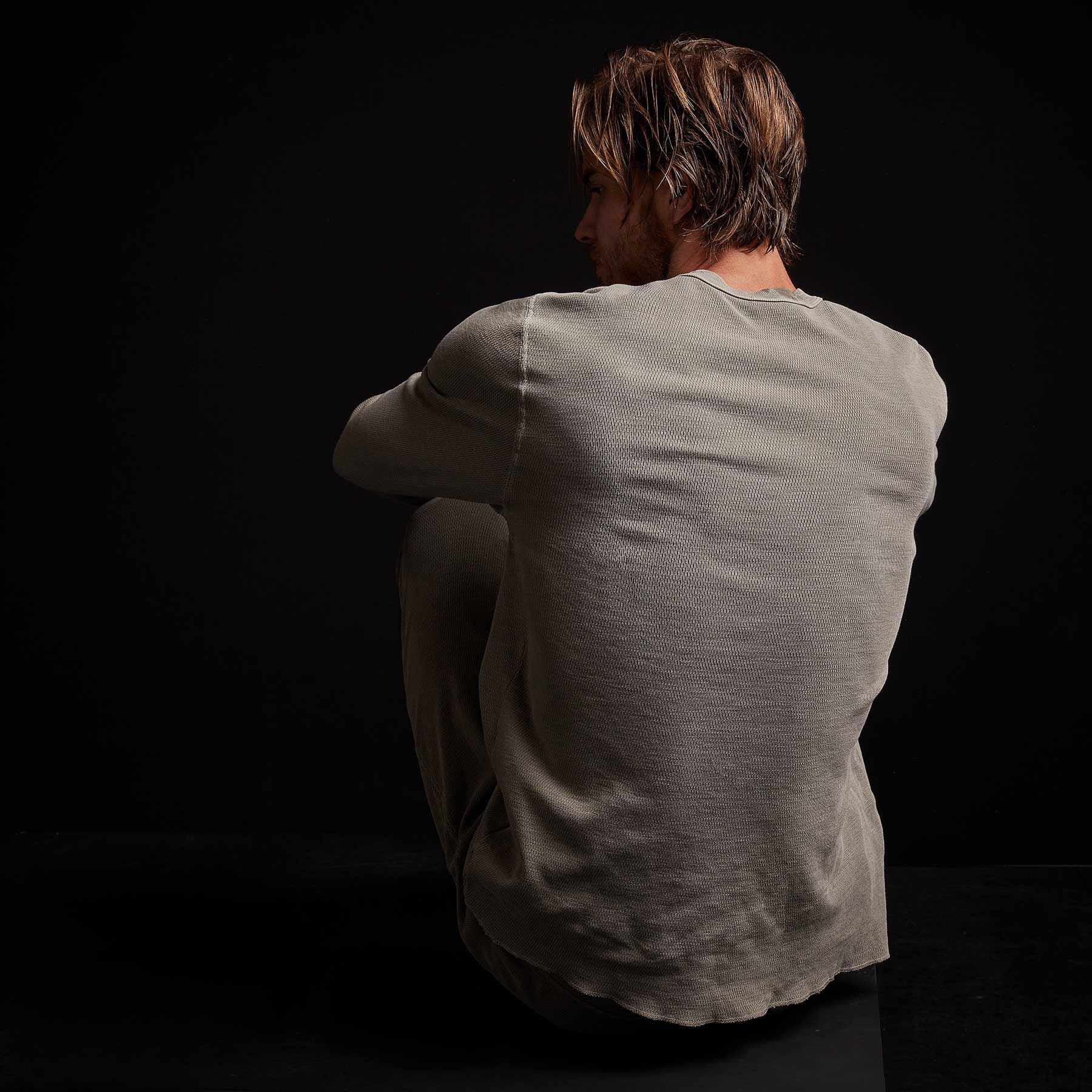 Long Sleeve Thermal Henley - Greystone Pigment sold by James Perse product image thumbnail 3