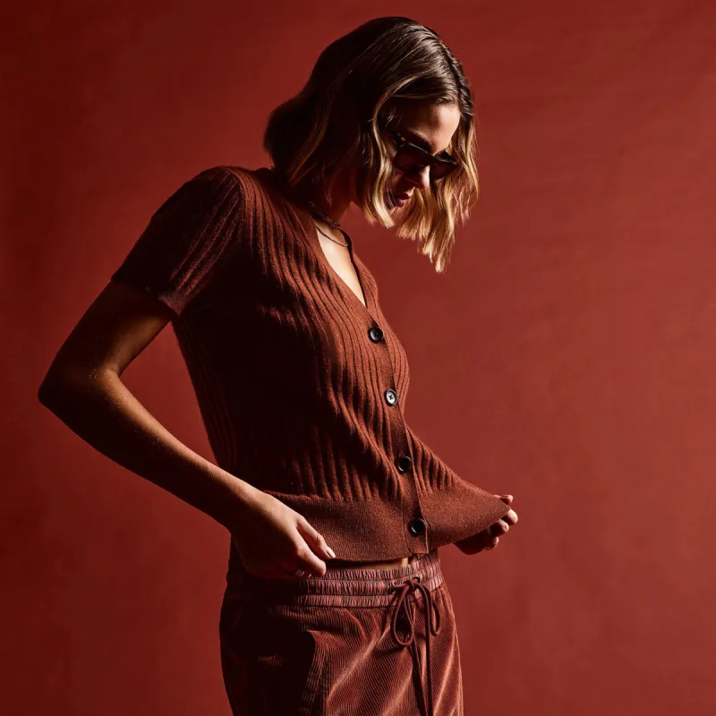Ribbed Cashmere Cardigan - Goji sold by James Perse