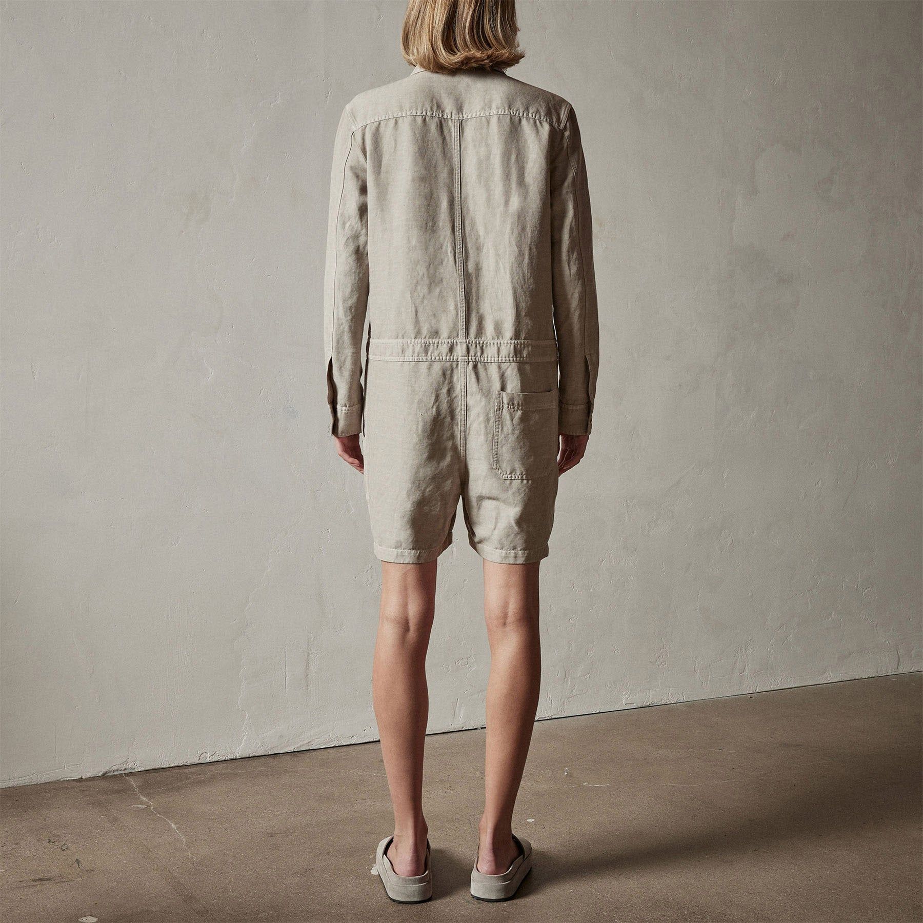 Linen Herringbone Romper - Mineral Pigment sold by James Perse product image thumbnail 5