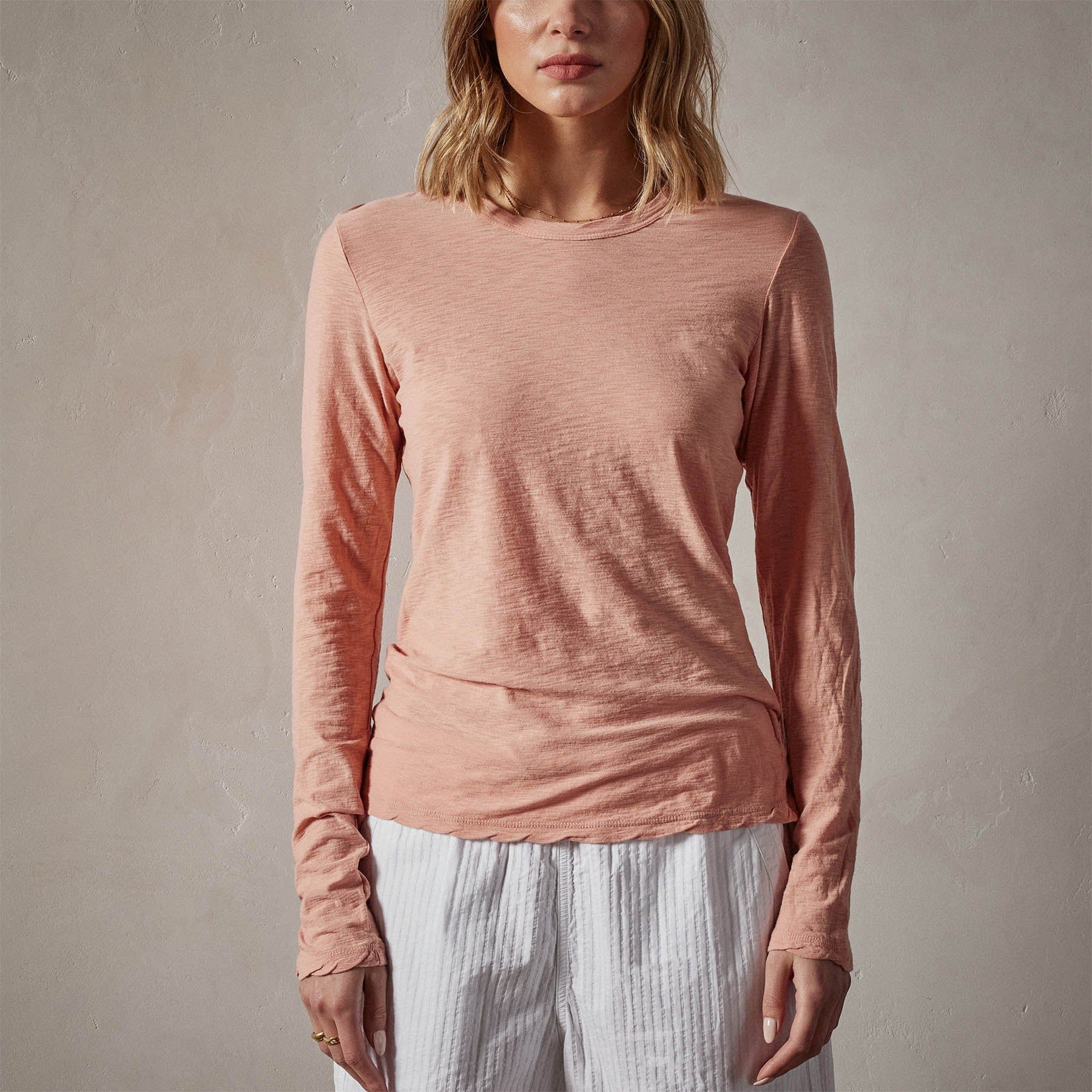 Sheer Slub Long Sleeve Crew - Spritz sold by James Perse product image thumbnail 3