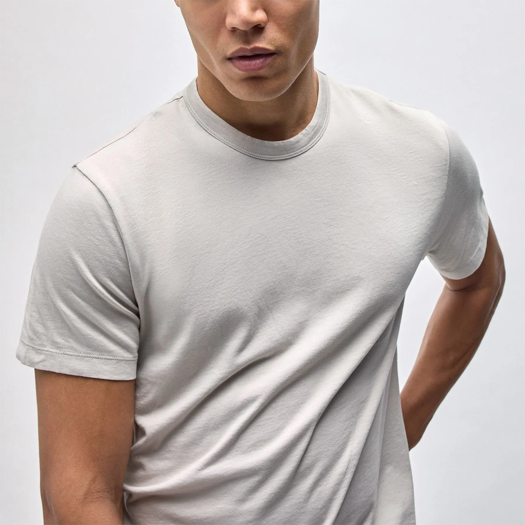 Brushed Lotus Crew - Salt sold by James Perse