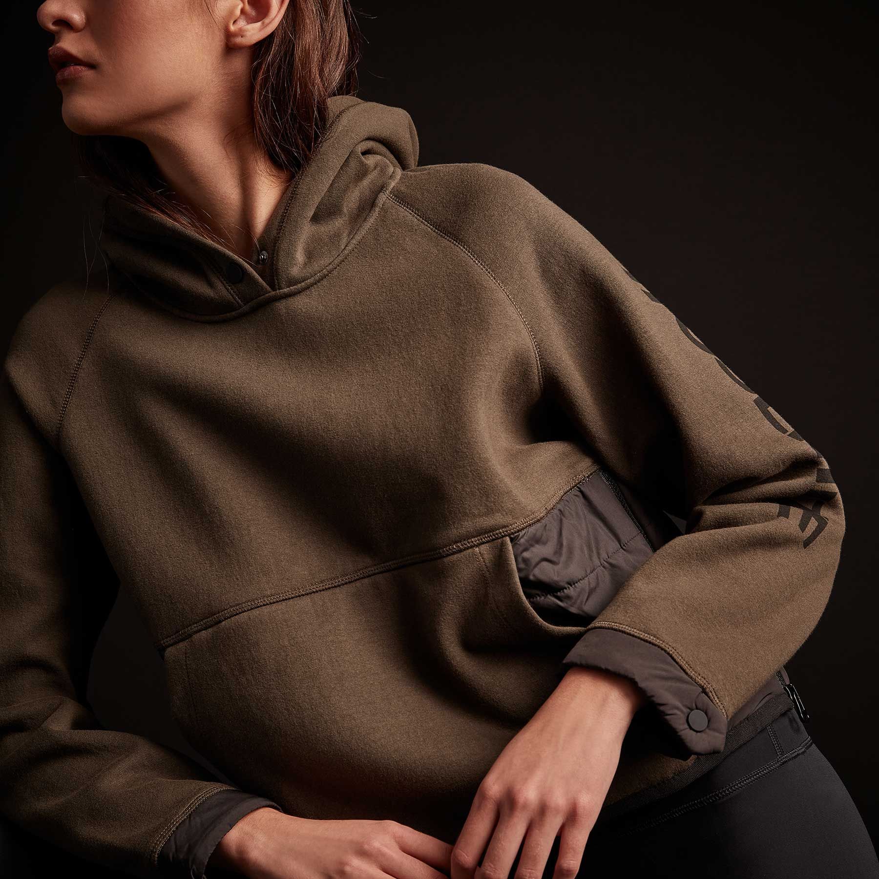 Y/OSEMITE Mixed Media Pullover Hoodie - Marsh sold by James Perse product image thumbnail 2