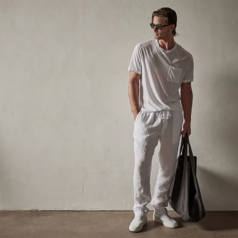 Lightweight Linen Pant - White sold by James Perse