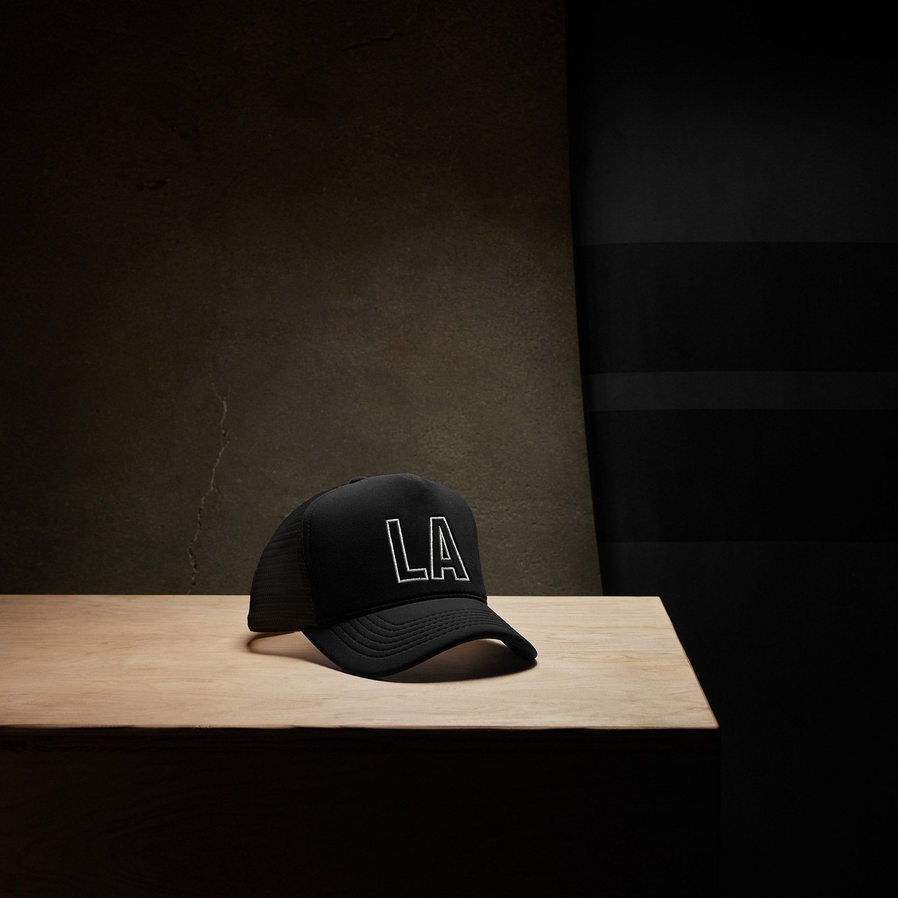 LA Graphic Embroidered Scuba Trucker Hat - Black sold by James Perse product image thumbnail 2