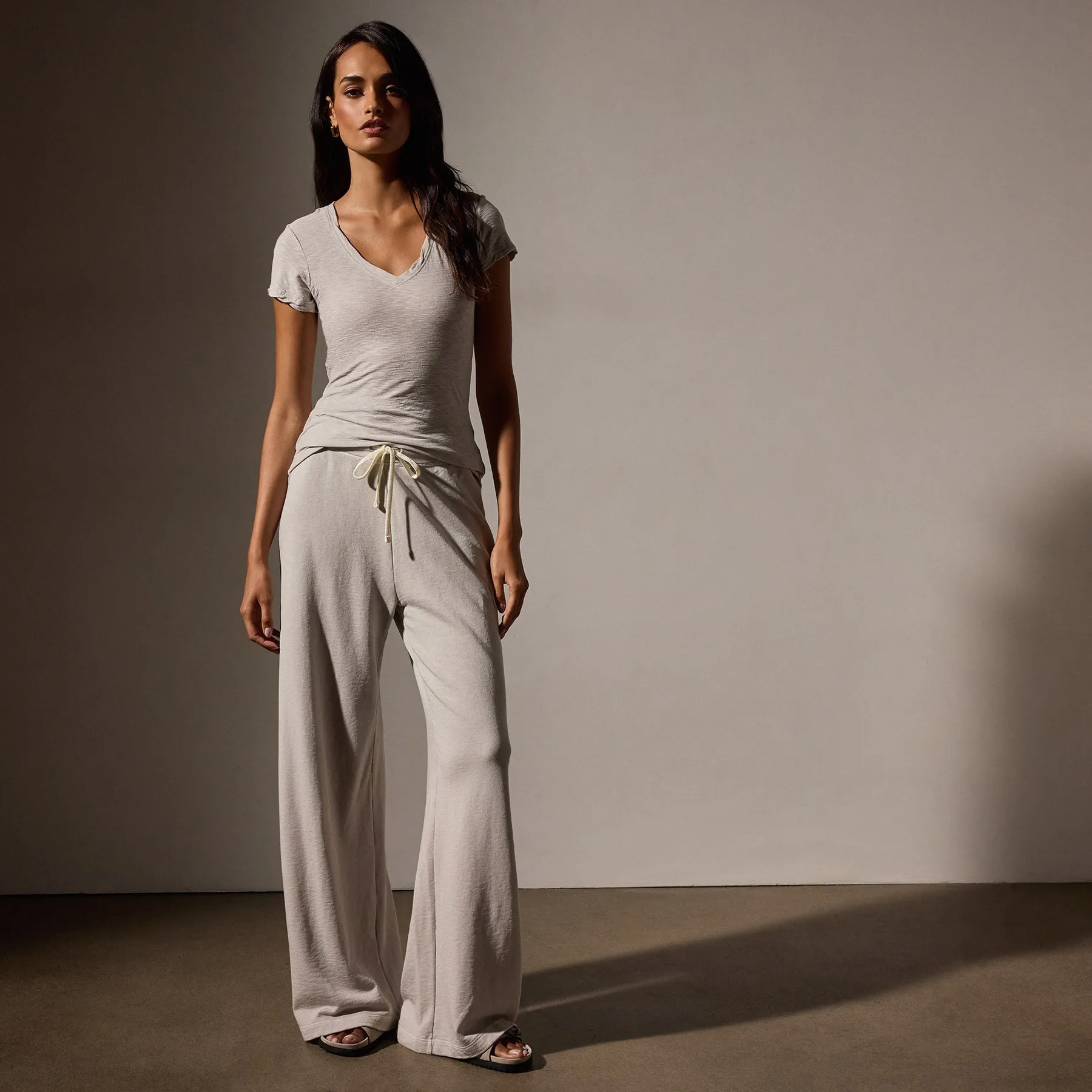 Sheer Slub Casual V Neck - Salt sold by James Perse product image thumbnail 4