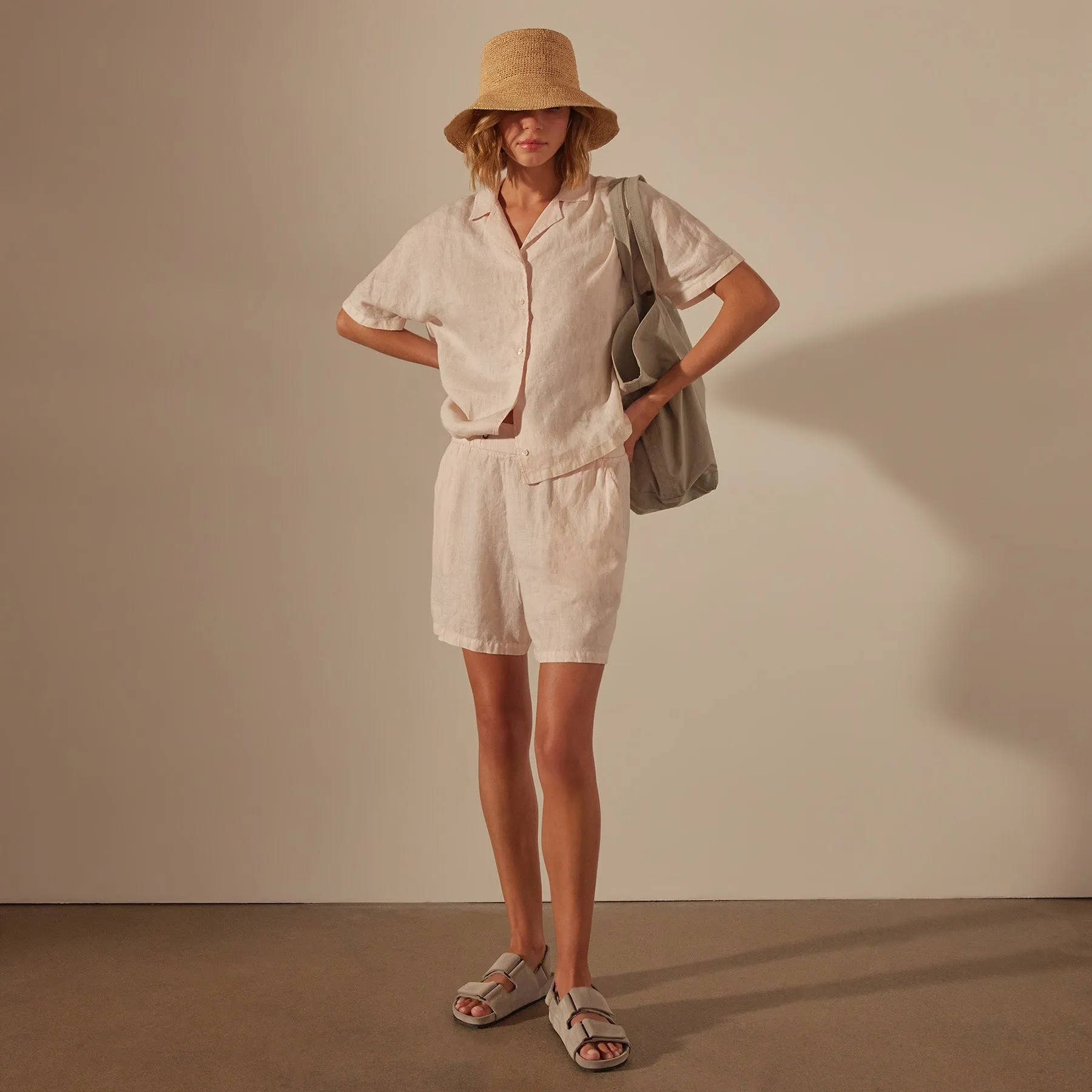 Lightweight Linen Boxy Shirt - Zephyr Pigment sold by James Perse product image thumbnail 2