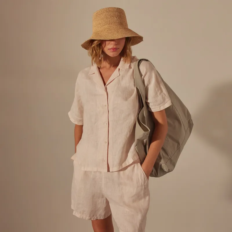 Lightweight Linen Boxy Shirt - Zephyr Pigment sold by James Perse