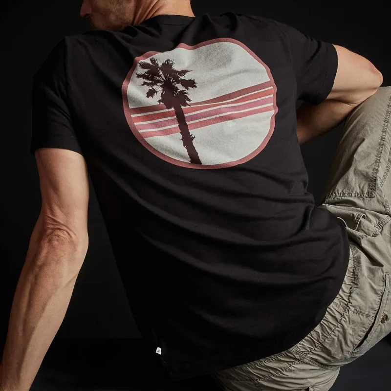 Short Sleeve Crew Palm Graphic - Black sold by James Perse