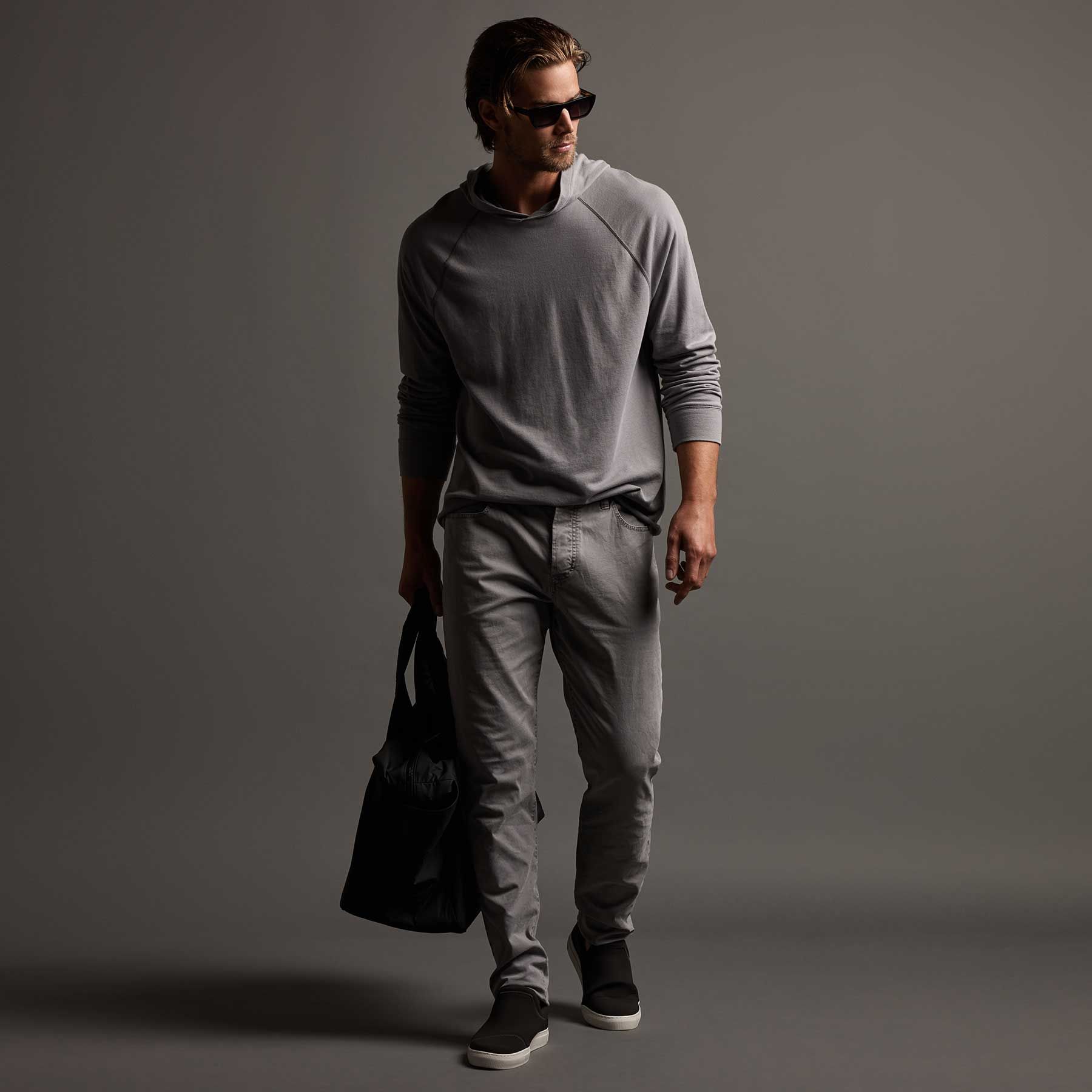 Crisp Cotton Terry Hoodie - Silver Grey sold by James Perse product image thumbnail 3