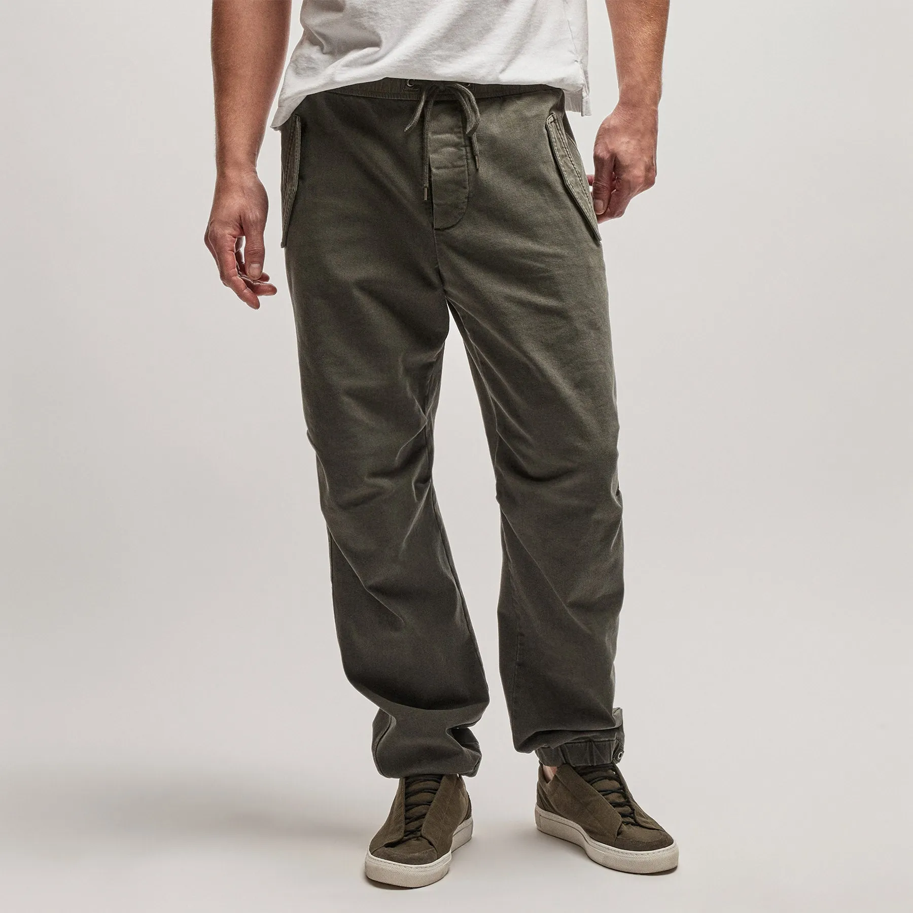 Cotton Terry Flight Pant - Dark Olive Pigment sold by James Perse product image thumbnail 2
