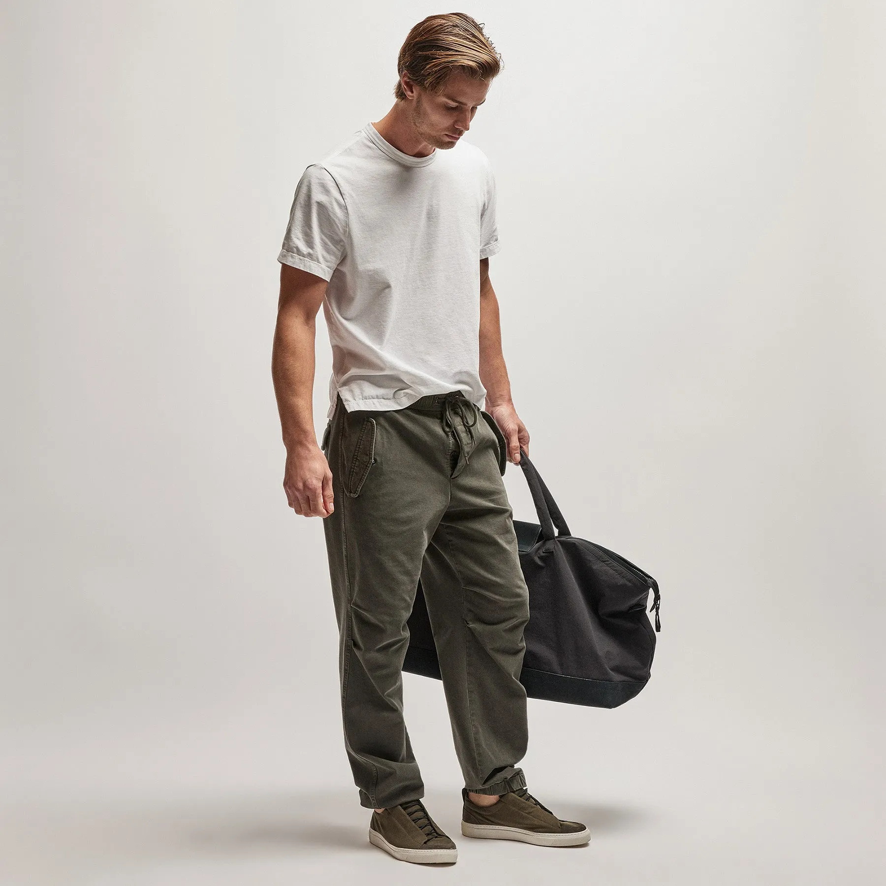 Cotton Terry Flight Pant - Dark Olive Pigment sold by James Perse product image thumbnail 3