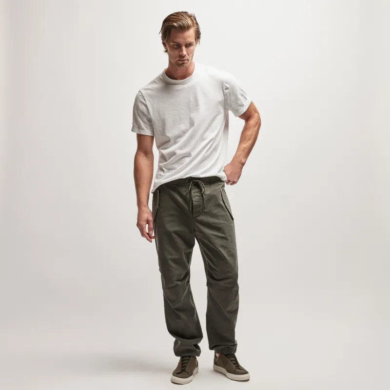 Cotton Terry Flight Pant - Dark Olive Pigment sold by James Perse