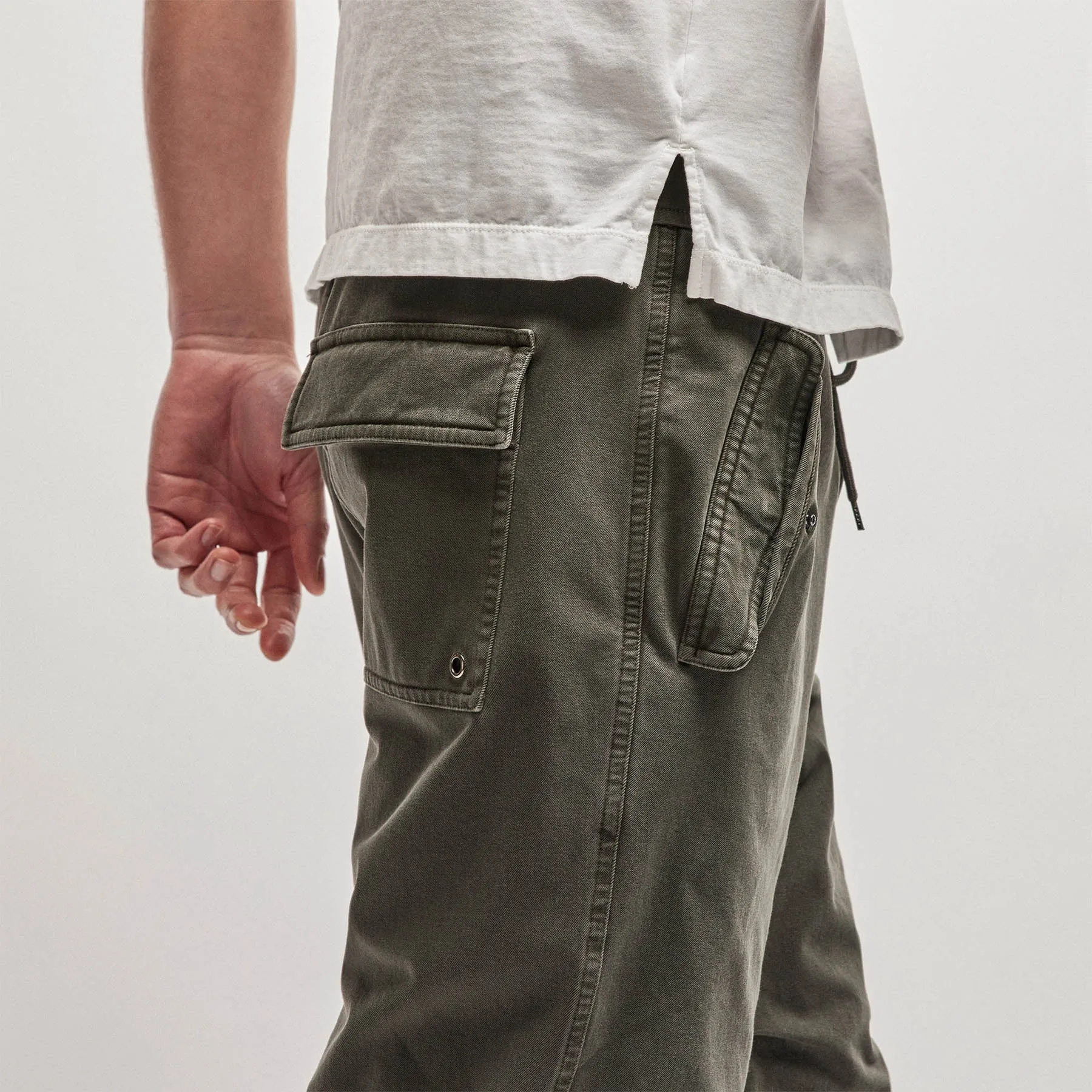 Cotton Terry Flight Pant - Dark Olive Pigment sold by James Perse product image thumbnail 5