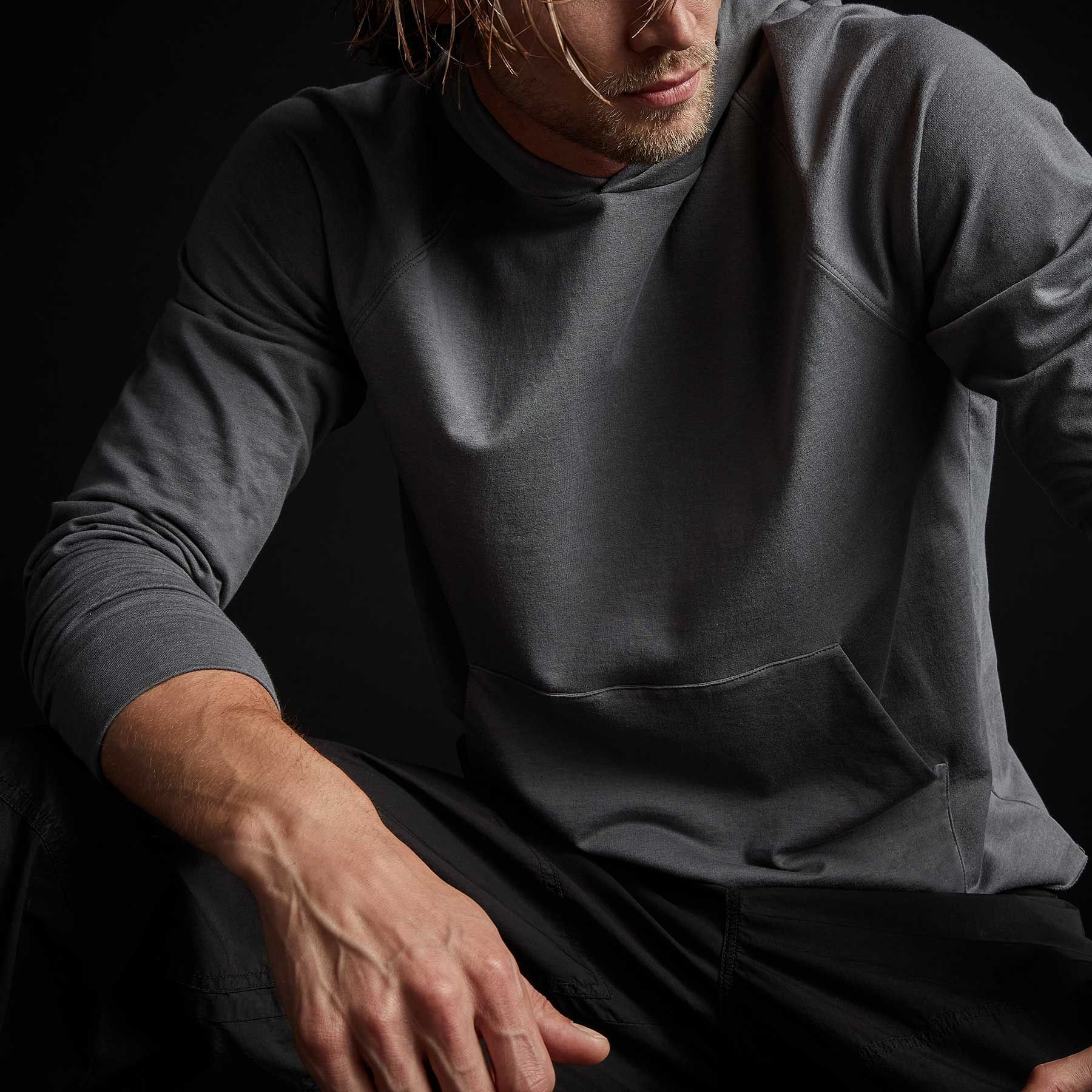 Feather Weight Terry Hoodie - Iron sold by James Perse product image thumbnail 3