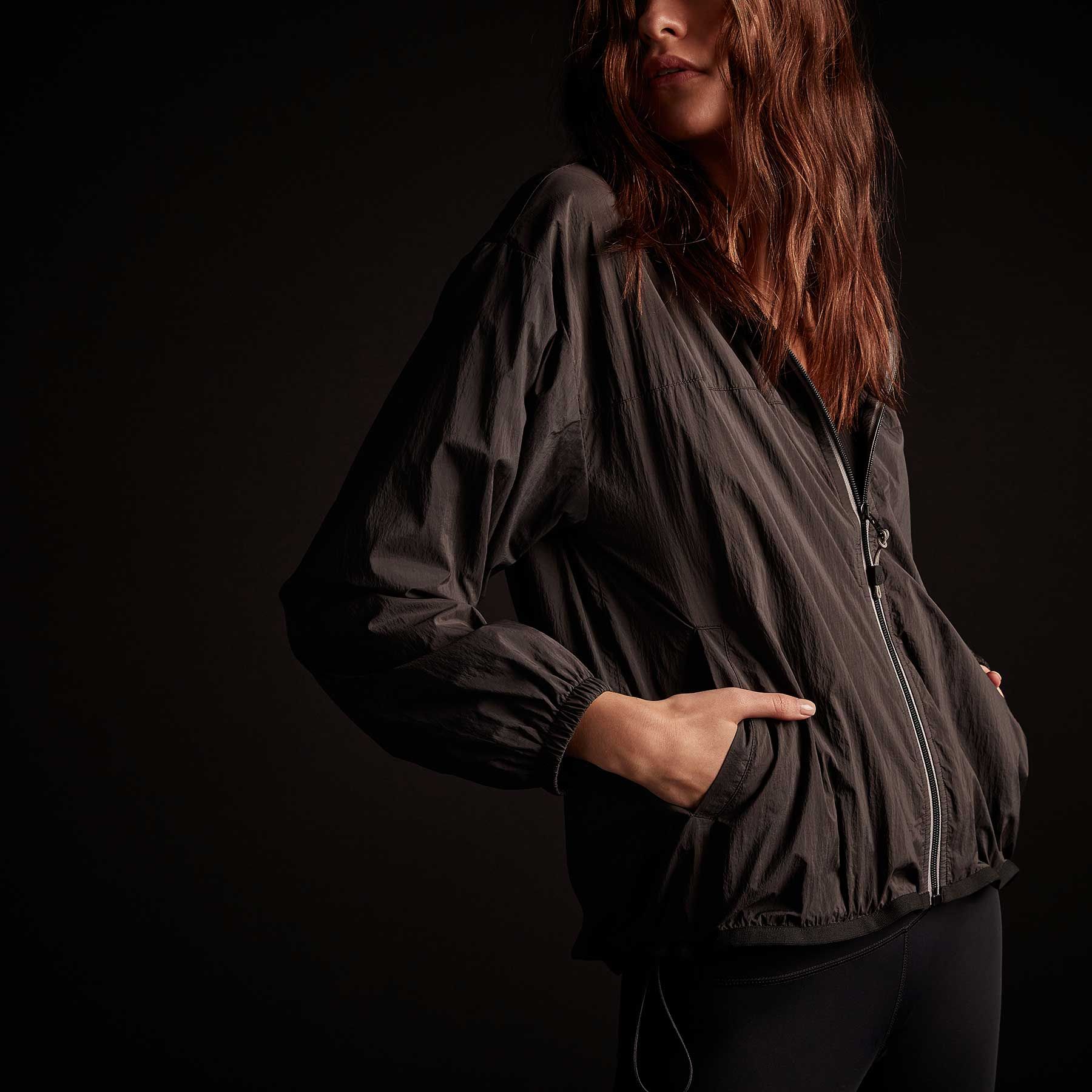 Oversized Full Zip Parka - Black sold by James Perse