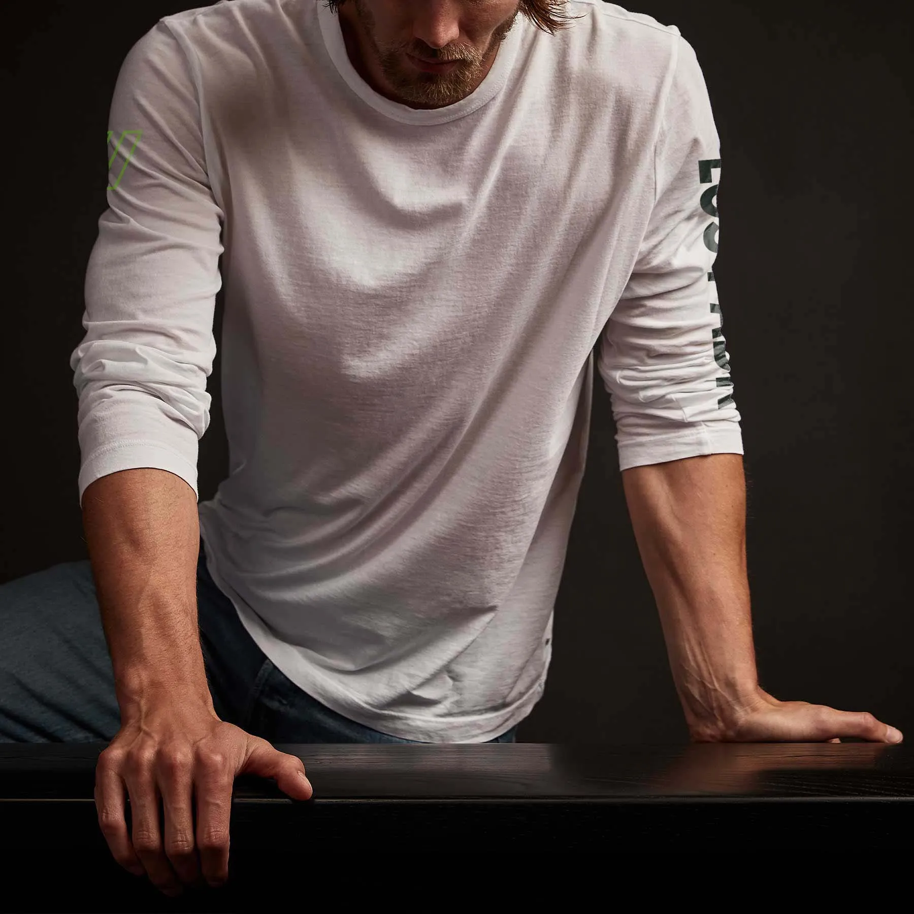 Long Sleeve Crew Neck Los Padres - White sold by James Perse product image thumbnail 2