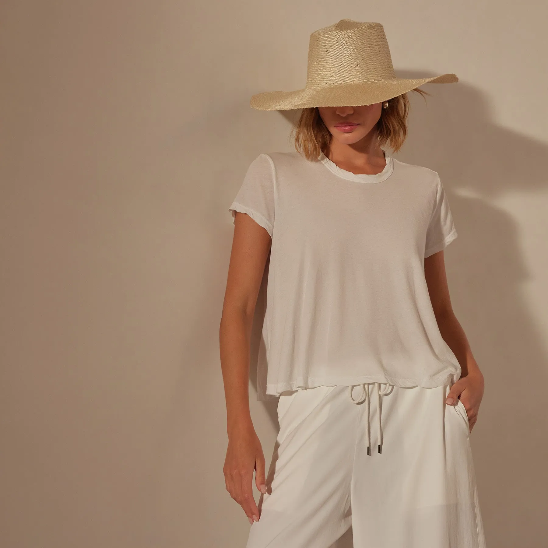 High Gauge A Line Tee - White sold by James Perse