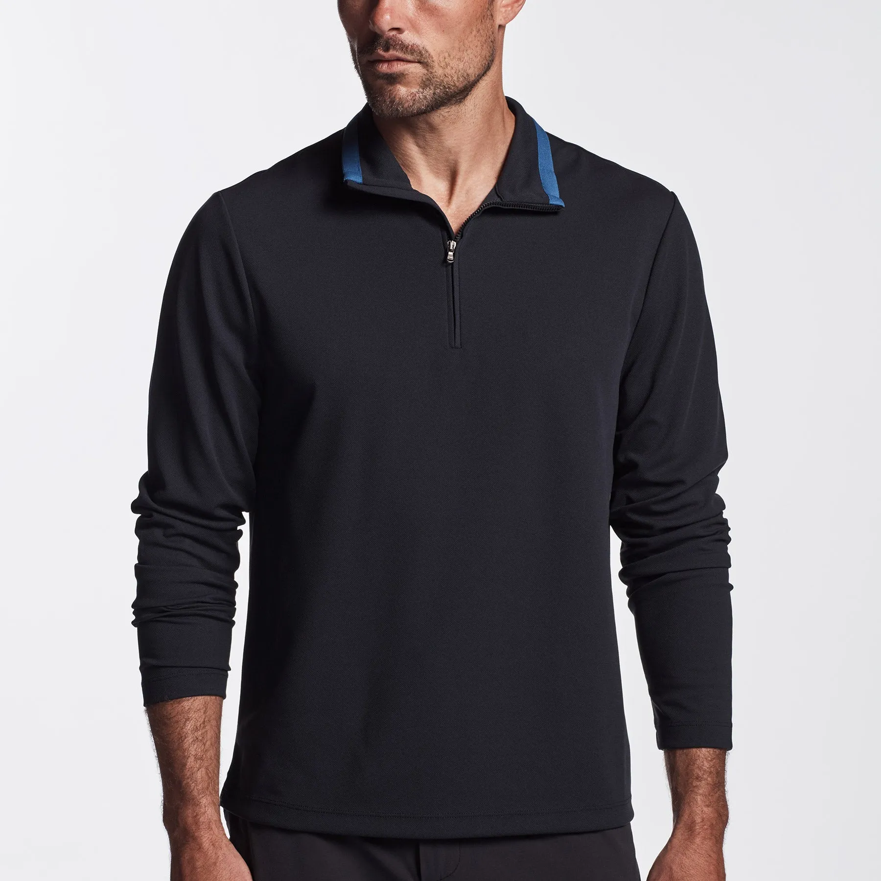 Performance Pique Zip Tee - Navy/Reflex sold by James Perse