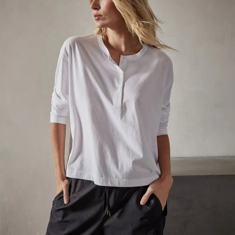 Clean Finish Jersey Henley - White sold by James Perse