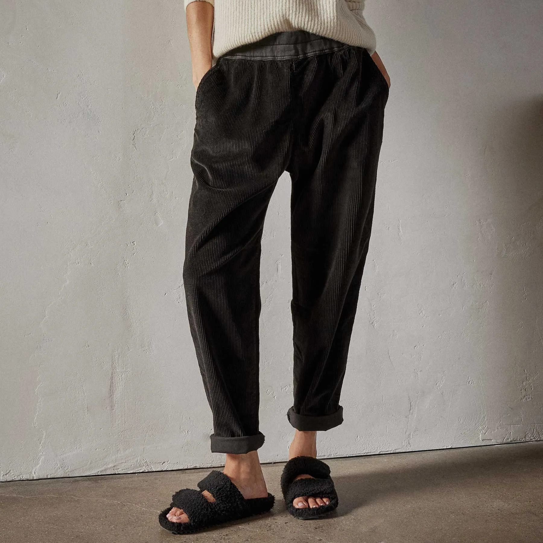 Relaxed Fit Corduroy Pant - Black sold by James Perse