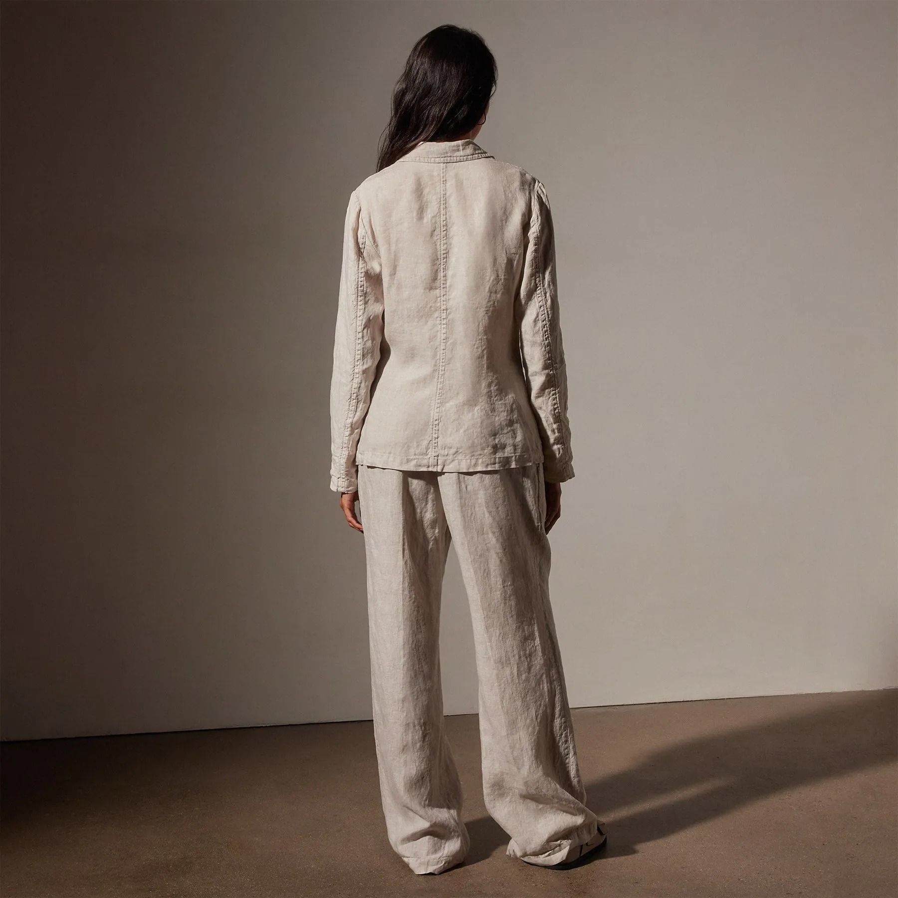 Double Breasted Linen Blazer - Salt Pigment sold by James Perse product image thumbnail 4