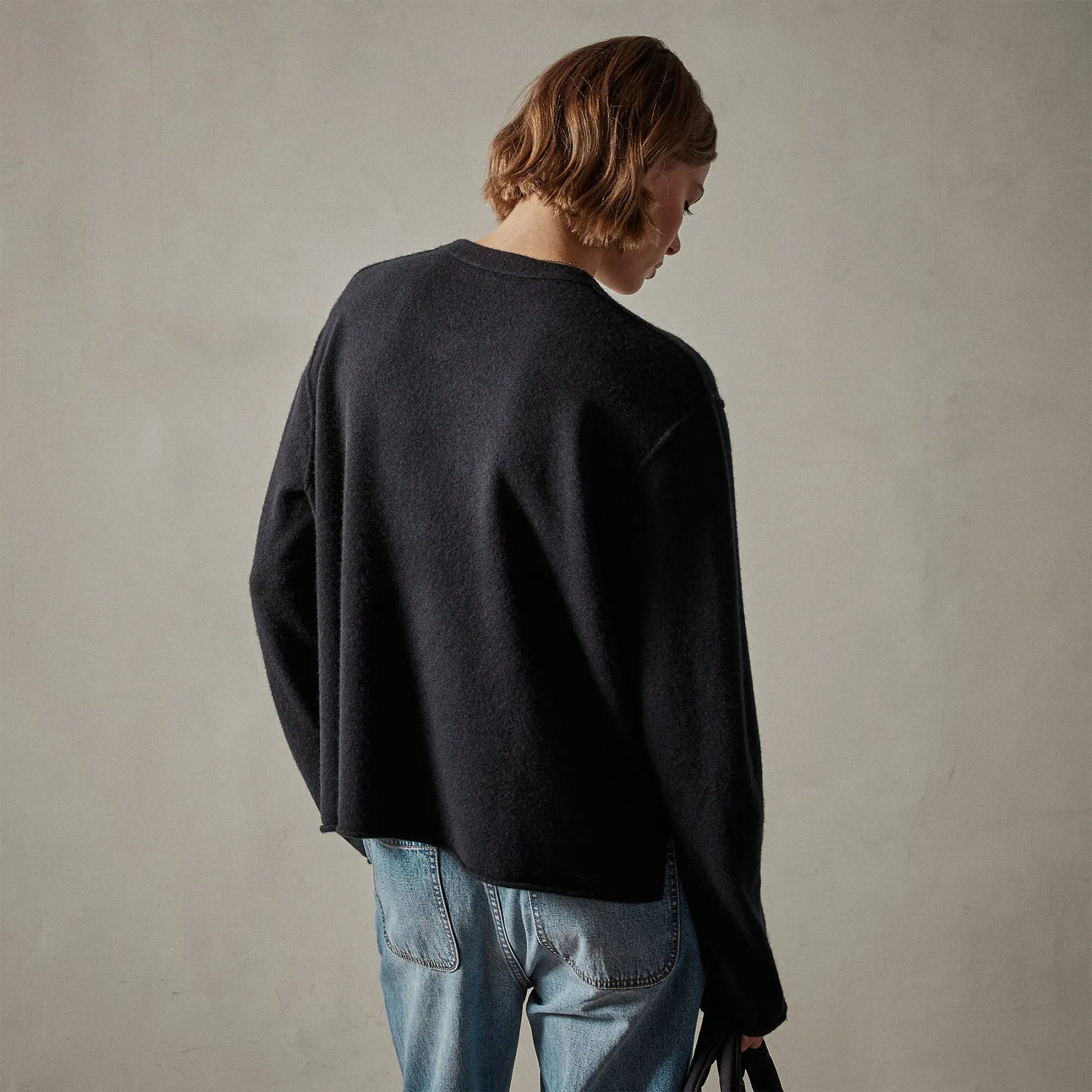 Cashmere Boxy Crew - Black sold by James Perse product image thumbnail 5