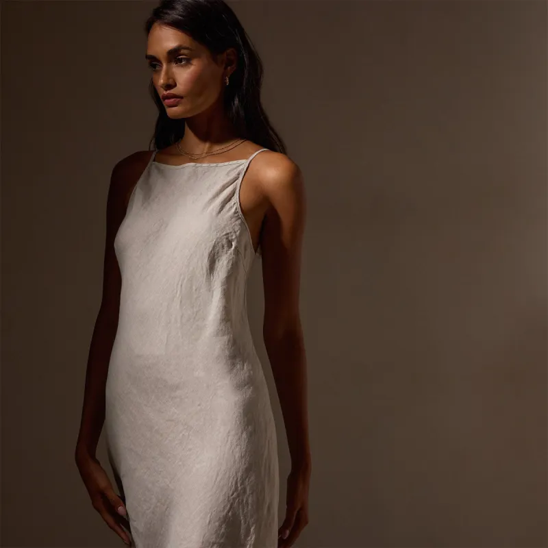 Lightweight Linen Cami Dress - Salt Pigment | Parallel